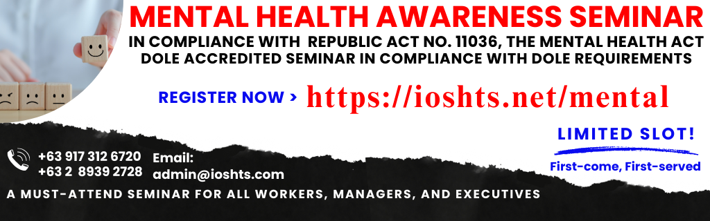 Mental Health Awareness Seminar pursuant to RA 11036 DOLE Accredited Seminar Online's Enrollment Cover